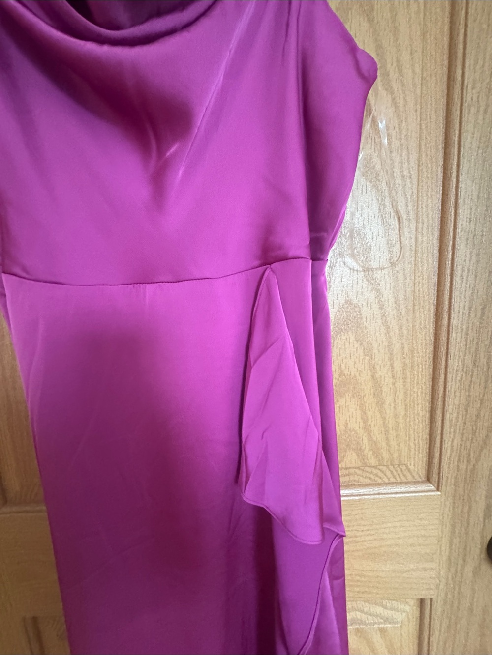 Magenta Spaghetti-Strap Ruffle Maxi Dress - Picture 5 of 6